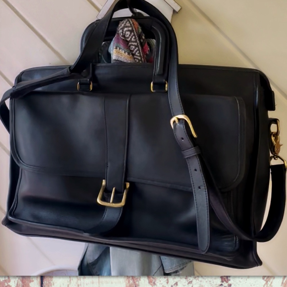 VINTAGE COACH BLACK LEATHER BRIEFCASE 5283 - Picture 3 of 14